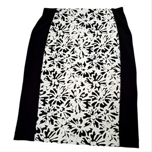 Joseph Ribkoff Black White Floral Pencil‎ Skirt